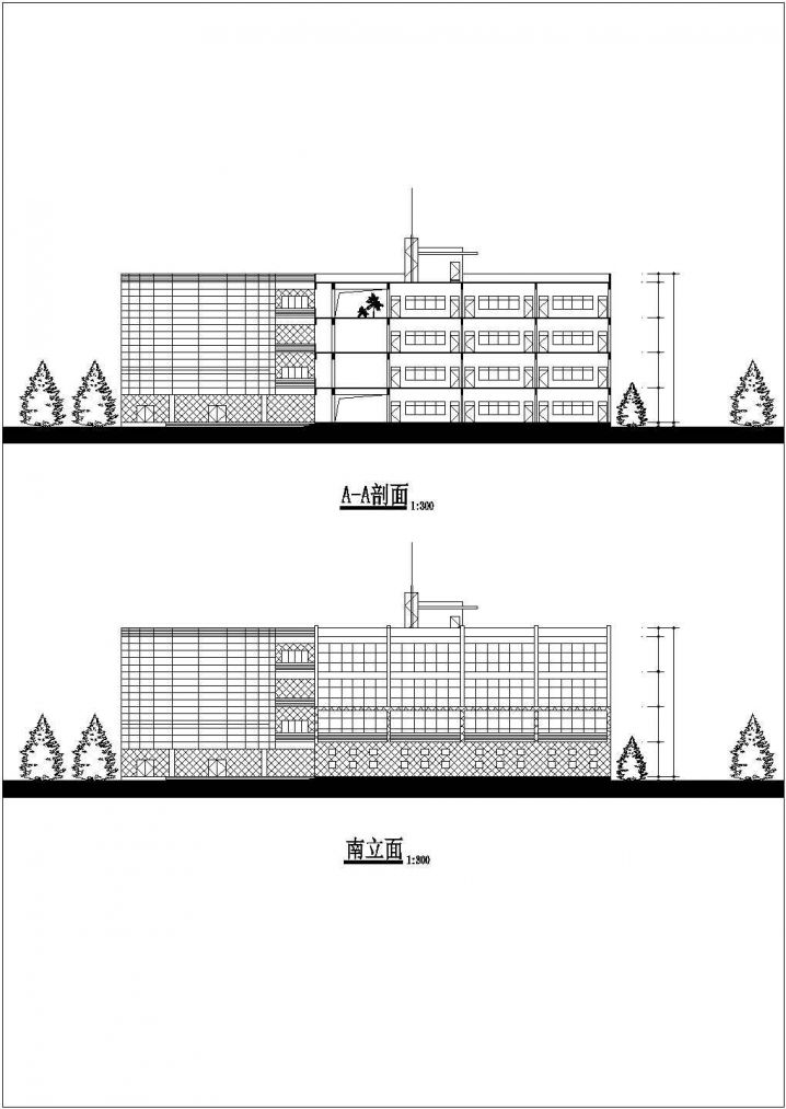 黑龙江某小学四层建筑CAD节点详图