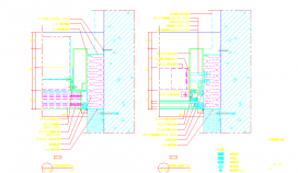 某地某定距压块式铝合金隐框幕墙节点图集CAD图纸