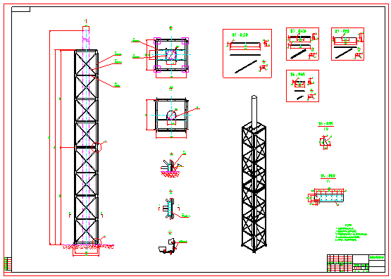 某建筑不锈钢烟囱设计CAD节点详图-图一