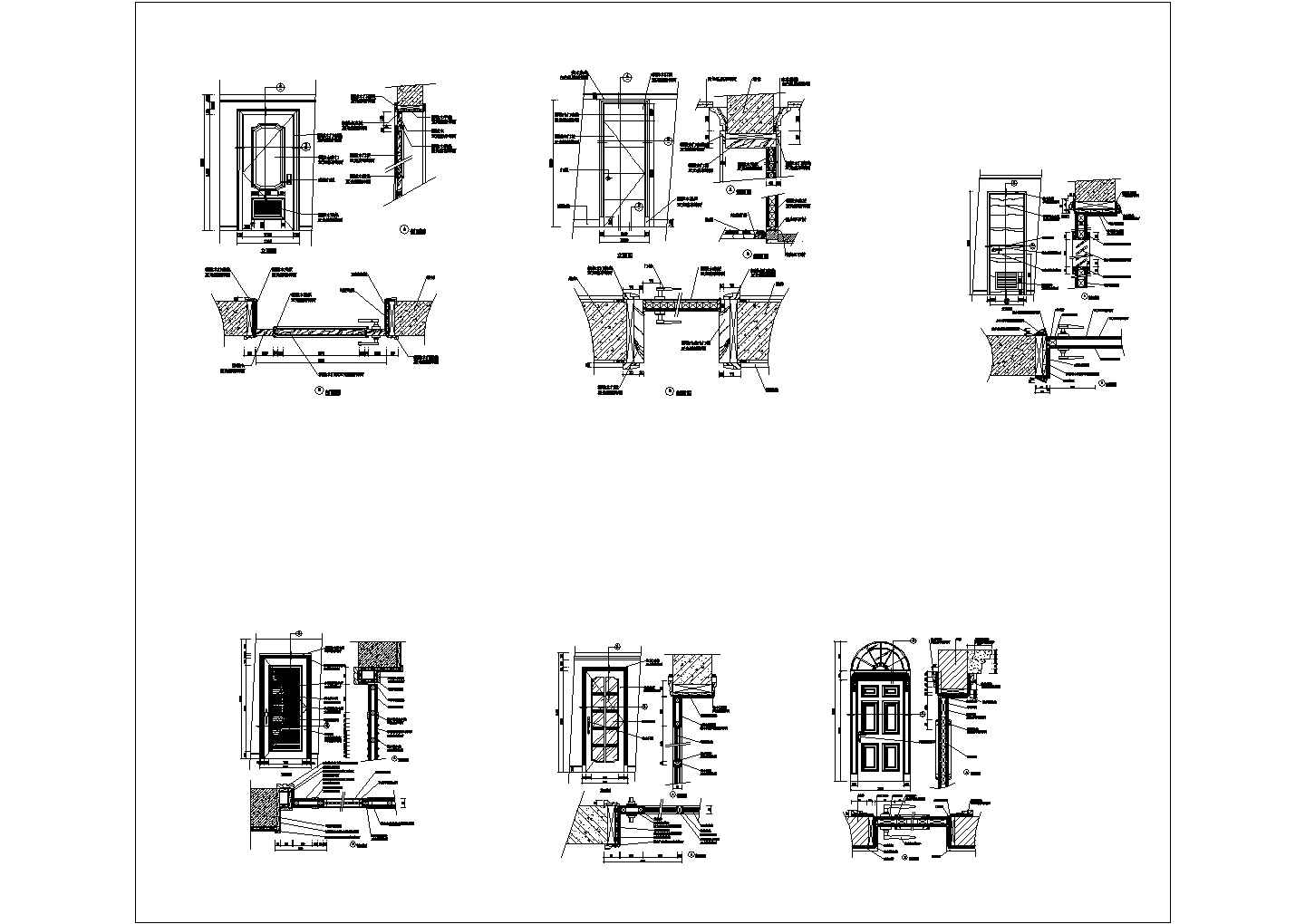 多种大门建筑设计CAD节点详图-图一