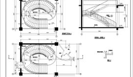 某地区椭圆楼梯建筑设计节点详图纸