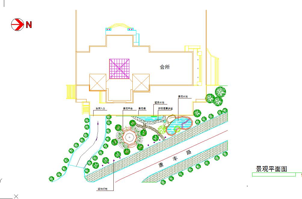 大庆三角绿地景观设计节点详图-图一