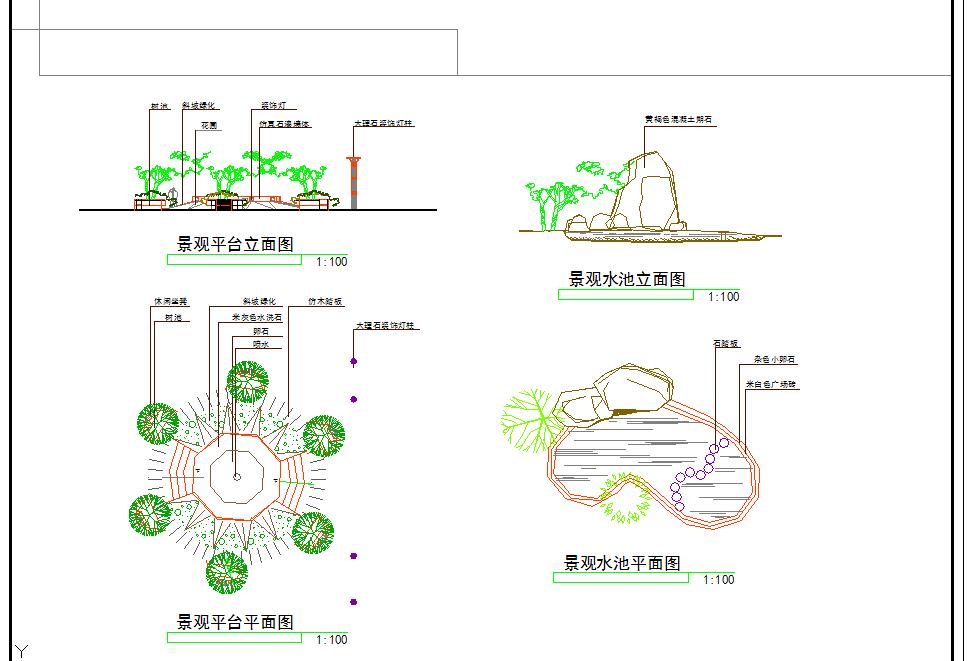 大庆三角绿地景观设计节点详图-图二