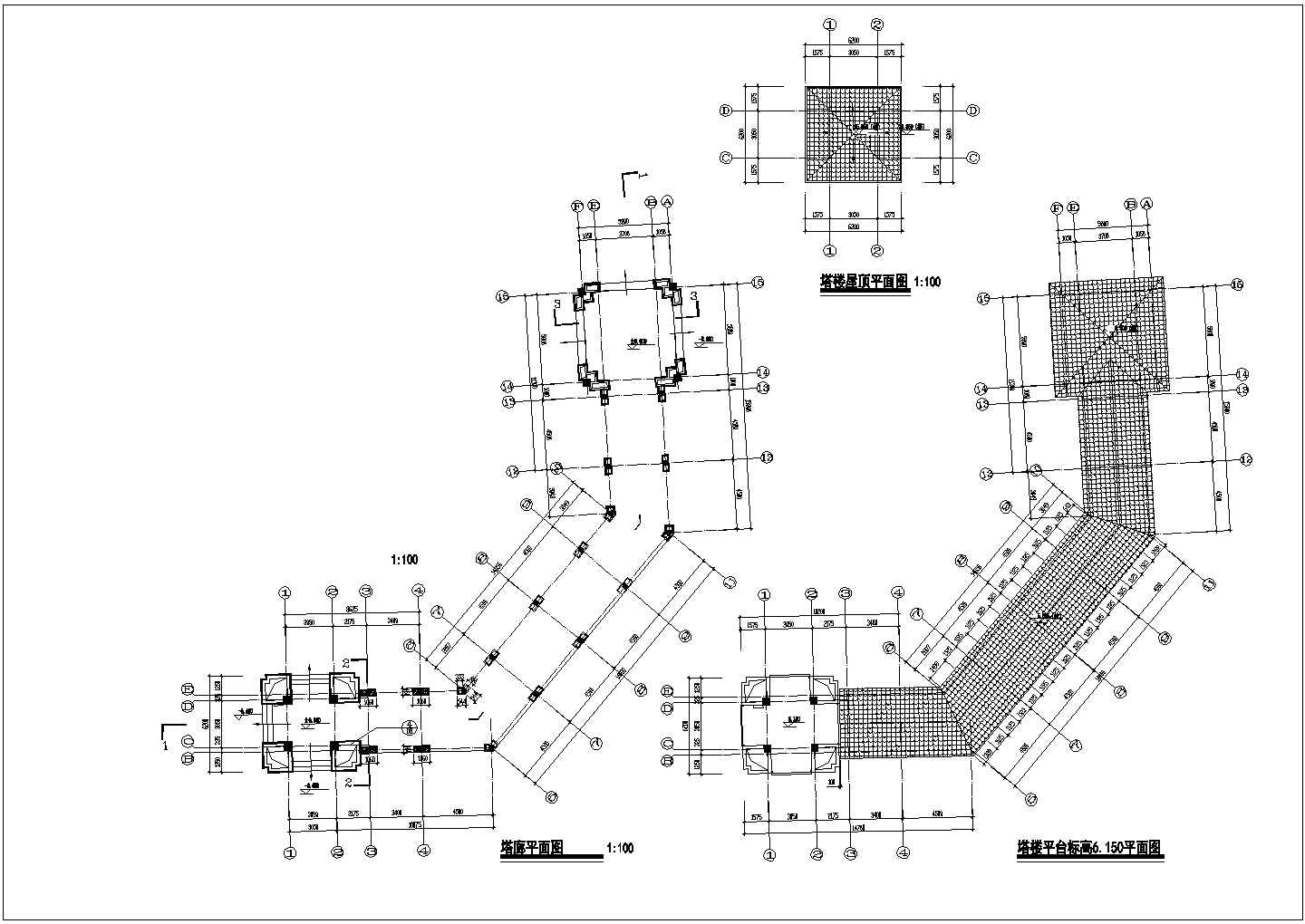 某示范区塔楼幕墙施工节点CAD详图-图一