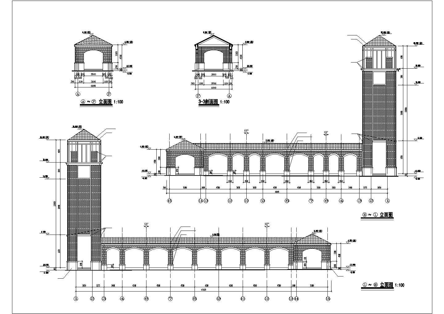 某示范区塔楼幕墙施工节点CAD详图-图二