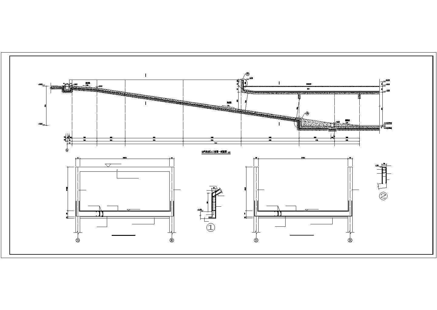 汽车库入口坡道设计节点详图-图二