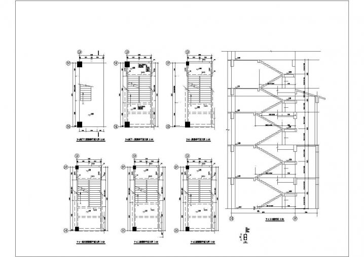 多层建筑楼梯结构CAD节点详图