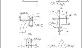 曲轨梁与钢筋混凝土梁连接做法CAD节点详图