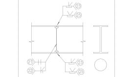 某建筑钢梁拼接焊接做法CAD节点详图