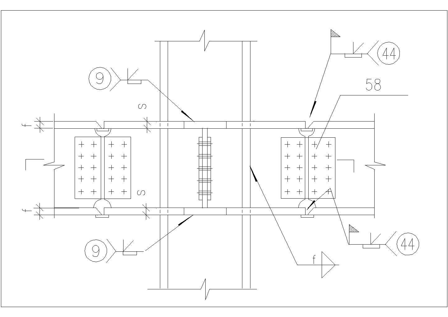 钢框架梁与柱的刚性连接做法CAD节点详图-图二