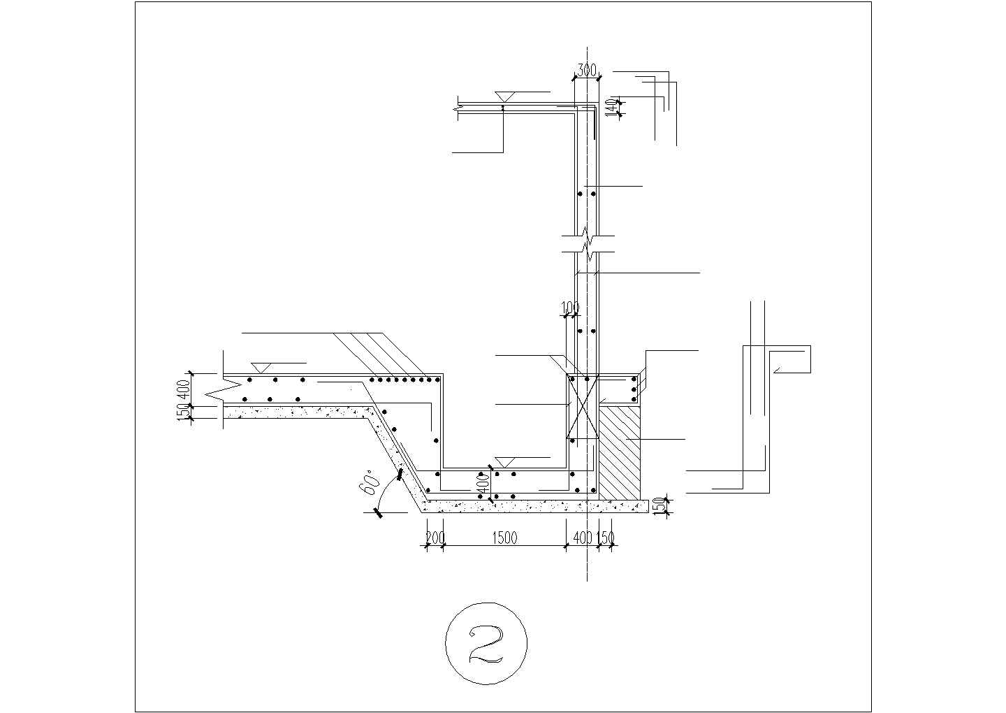 某建筑独立基础与筏板配筋CAD节点详图-图二