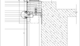 某建筑半隐框幕墙防火施工CAD节点详图