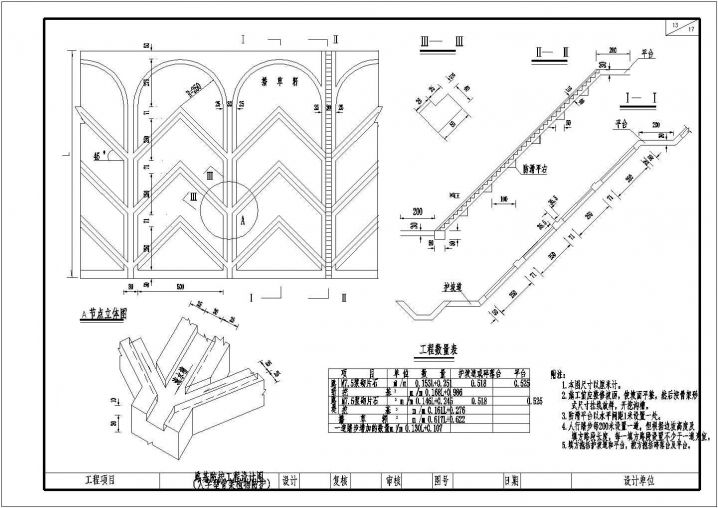 人字型骨架植物路基防护工程CAD节点详图