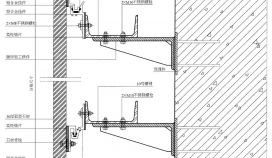 建筑大楼石材包柱竖剖做法CAD节点详图