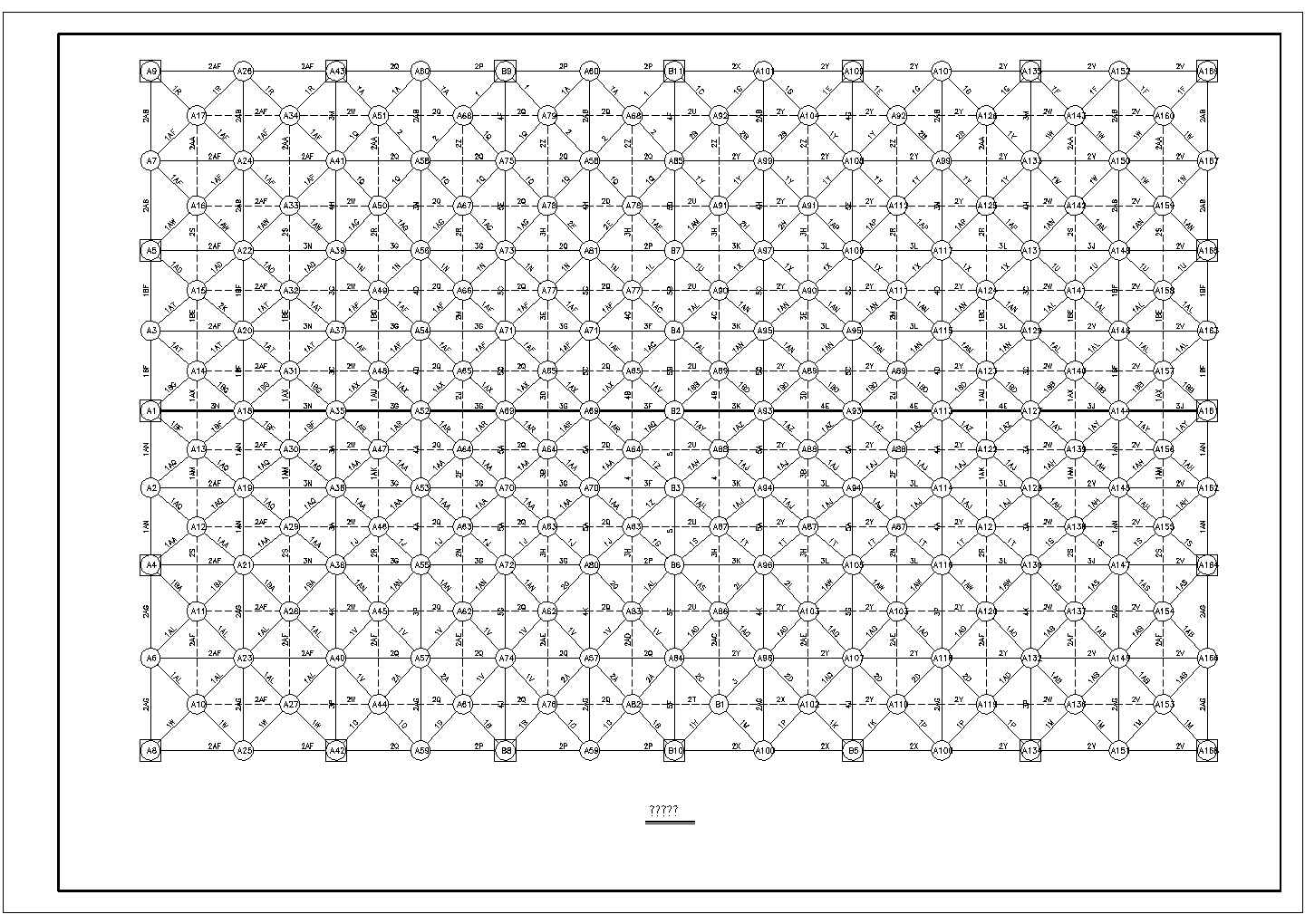 螺栓球节点形式钢网架构造CAD节点详图-图一