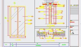 错层复式住宅厨房玻璃推拉门设计节点详图