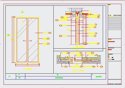错层复式住宅厨房玻璃推拉门设计节点详图