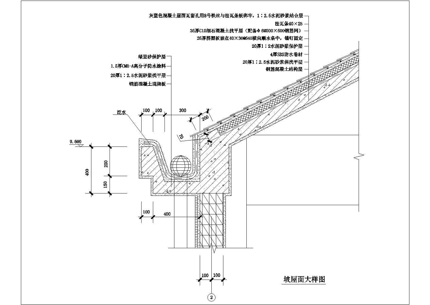 某建筑坡屋面施工CAD节点详图-图二