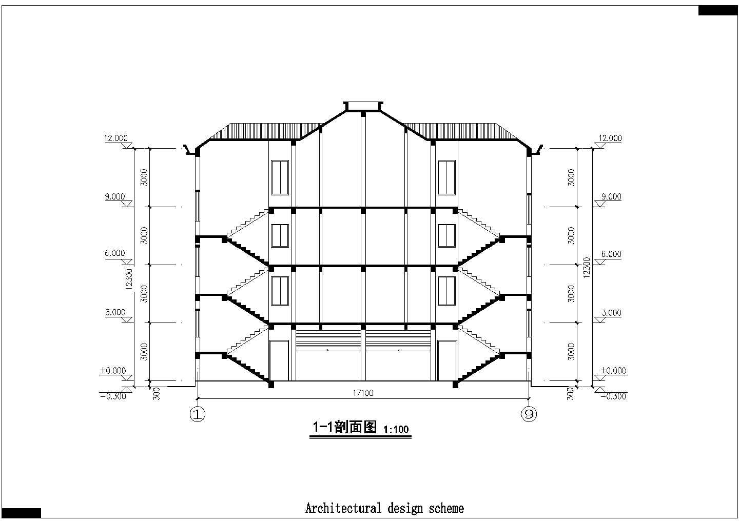 327平方米双联式别墅CAD节点详图-图一