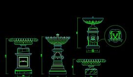 多种风格的喷泉建施CAD节点详图
