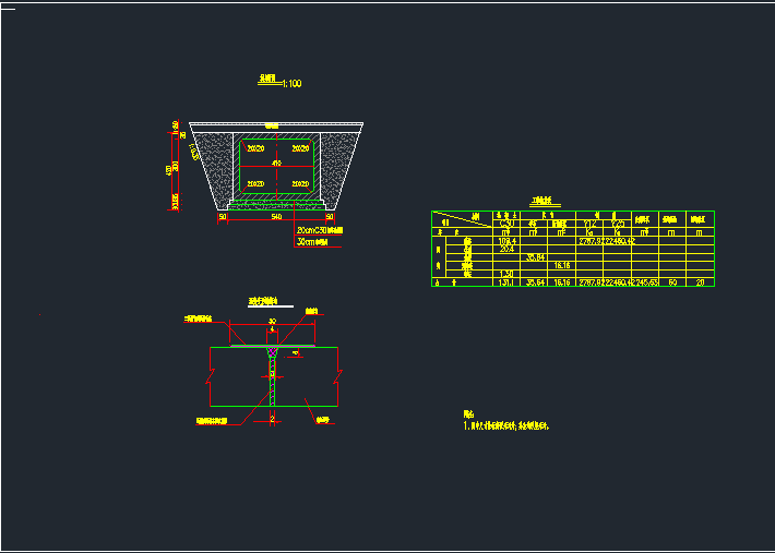 箱涵涵身变形缝构造CAD节点详图-图二