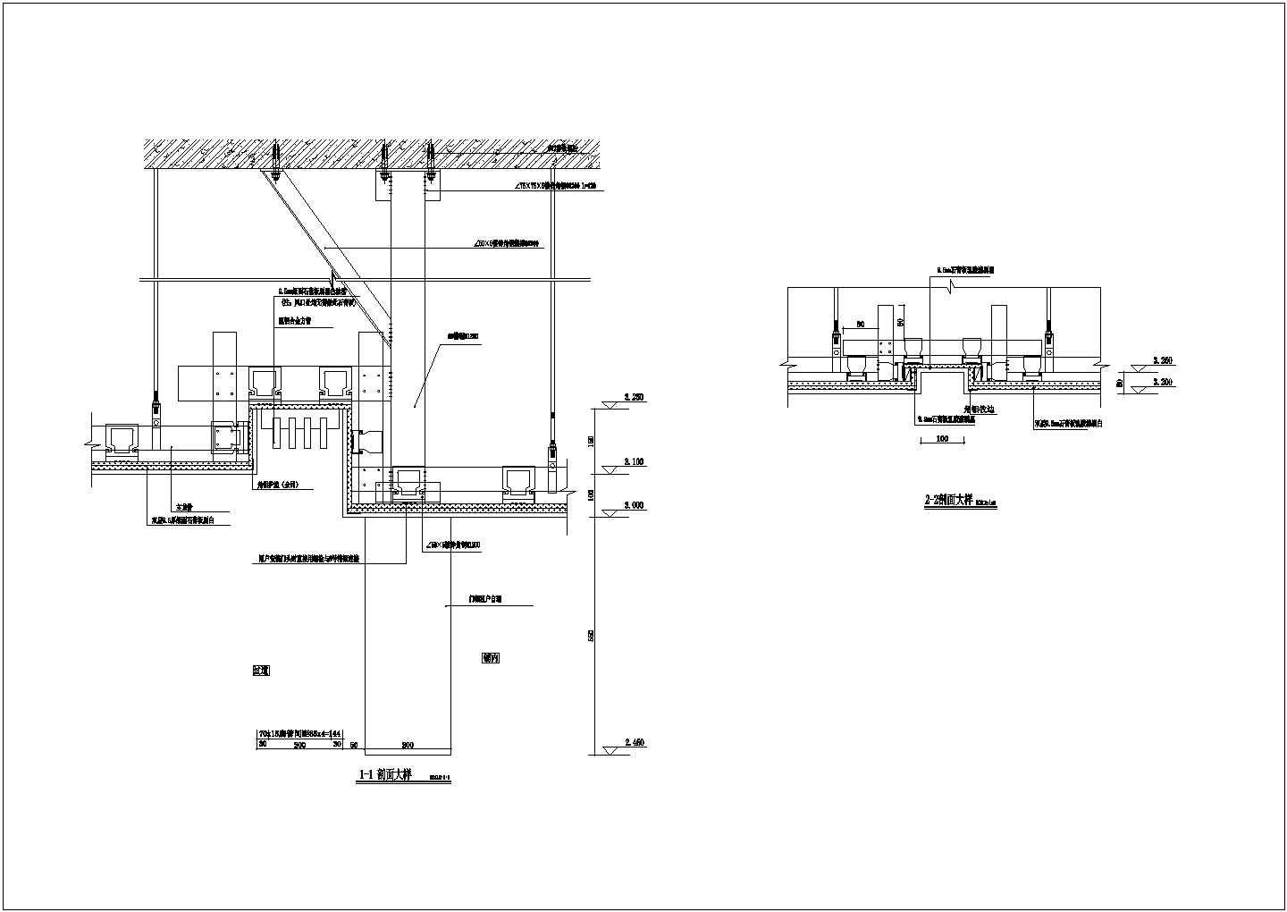 某地大浴场吊顶设计CAD节点详图-图一