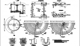 砼圆型蓄水池施工CAD节点详图