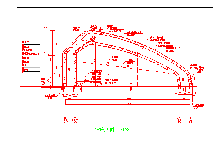 某地拱形温室大棚设计CAD节点详图-图二