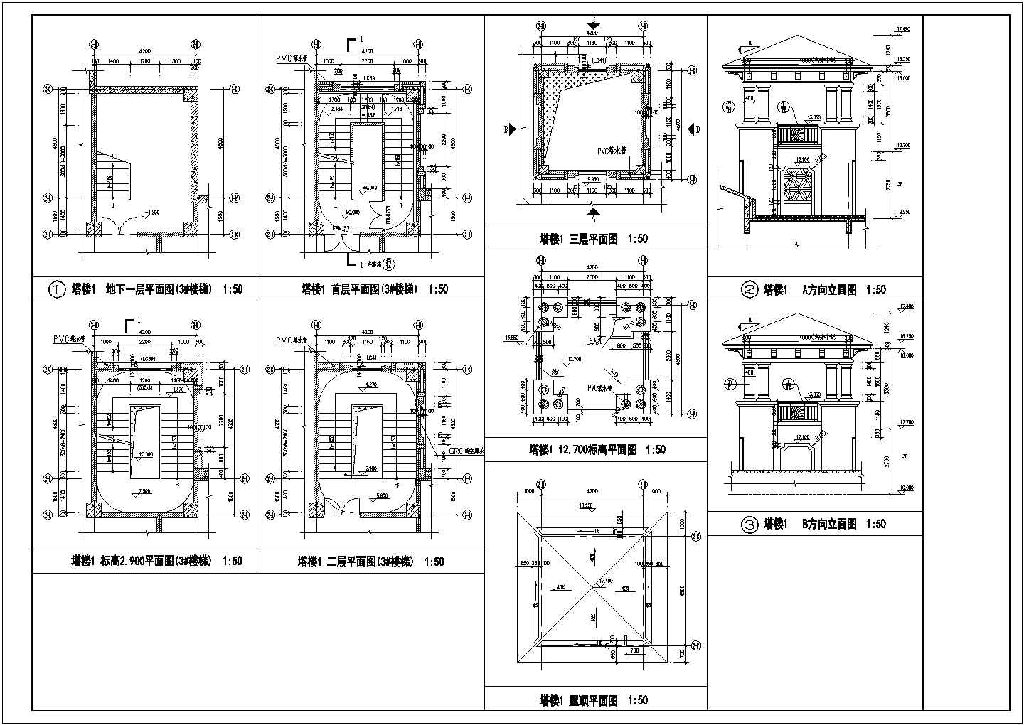 复古欧式风格建筑设计CAD节点图-图一