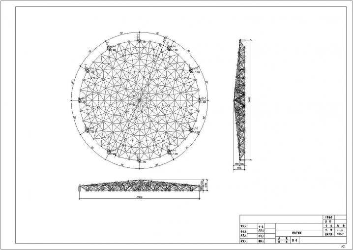 螺栓球节点网架构造CAD节点详图
