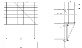 某地建筑施工外挑脚手架图节点图CAD图纸