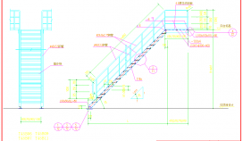 某地钢梯和平台栏杆节点详图CAD图纸